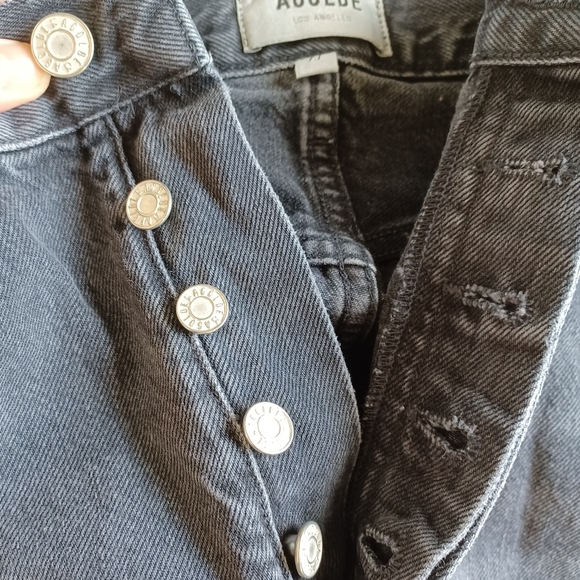 AGOLDE 90's Pinch Waist Straight Leg Jeans in Howl, Washed Black, Distressed - Picture 9 of 16